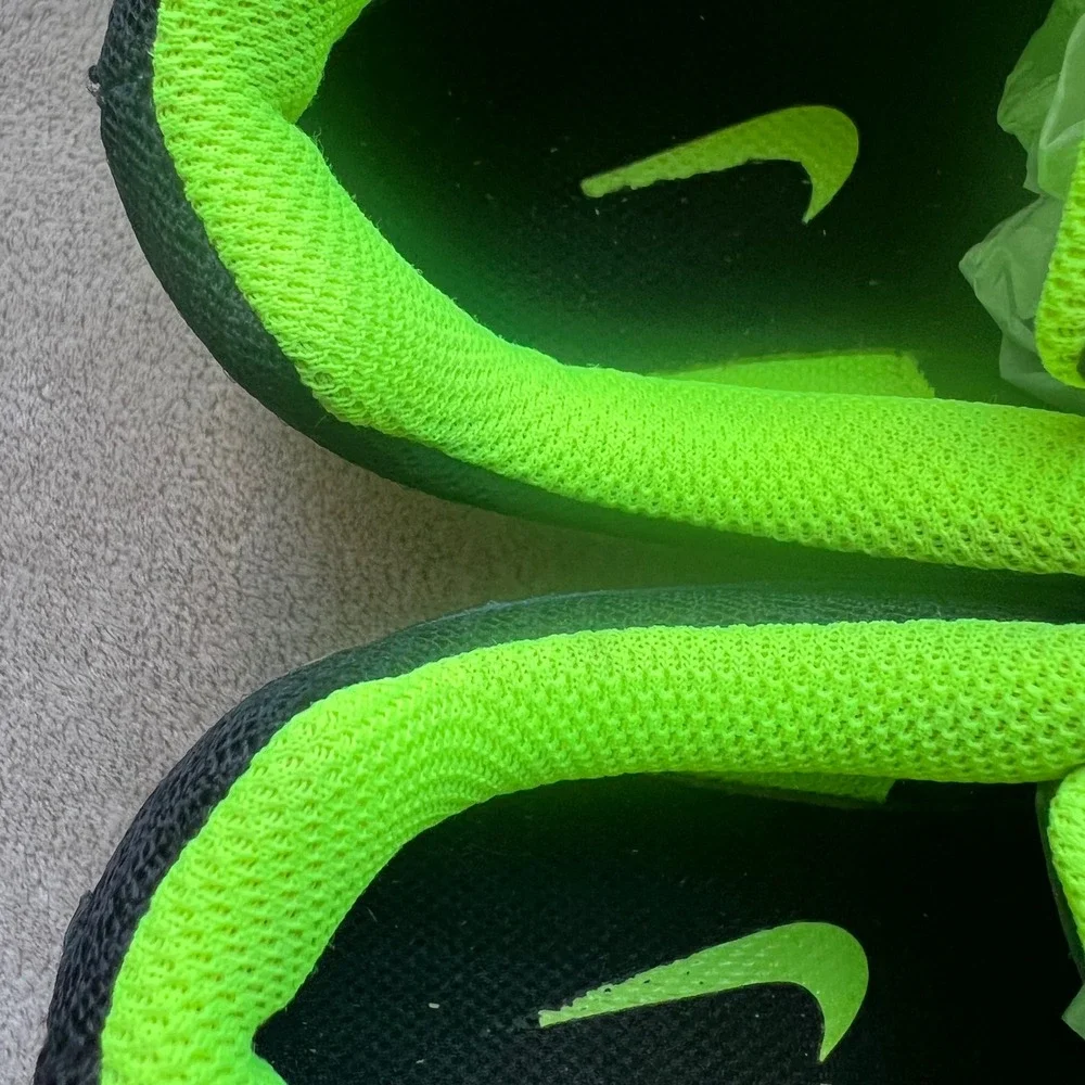 Nike Lunarlon Women 6.5 Youth 5Y Running Shoes Athletic Sneaker Black Neon Green